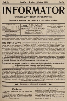 Informator : uniwersalny organ informacyjny. 1905, nr 5