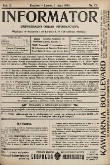 Informator : uniwersalny organ informacyjny. 1905, nr 13