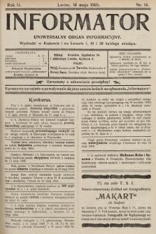 Informator : uniwersalny organ informacyjny. 1905, nr 14