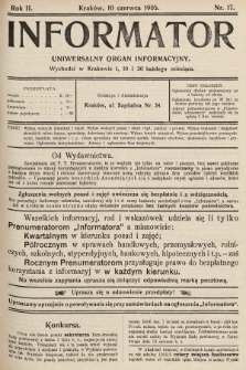 Informator : uniwersalny organ informacyjny. 1905, nr 17