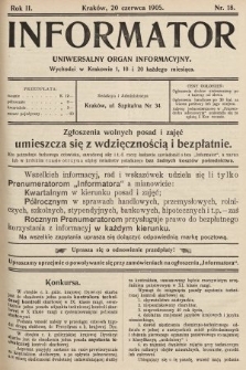 Informator : uniwersalny organ informacyjny. 1905, nr 18