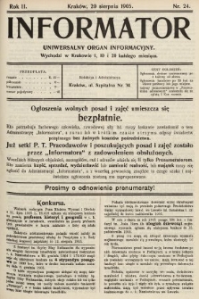 Informator : uniwersalny organ informacyjny. 1905, nr 24