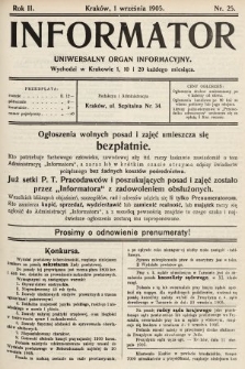 Informator : uniwersalny organ informacyjny. 1905, nr 25