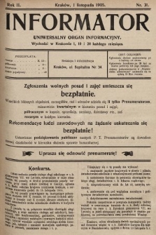 Informator : uniwersalny organ informacyjny. 1905, nr 31