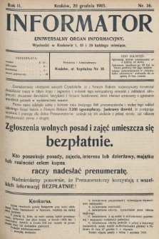 Informator : uniwersalny organ informacyjny. 1905, nr 36