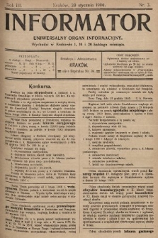 Informator : uniwersalny organ informacyjny. 1906, nr 3
