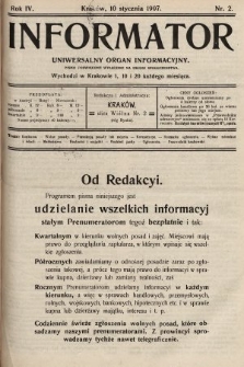 Informator : uniwersalny organ informacyjny. 1907, nr 2