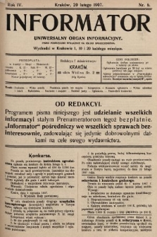 Informator : uniwersalny organ informacyjny. 1907, nr 6