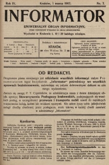 Informator : uniwersalny organ informacyjny. 1907, nr 7