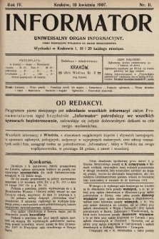 Informator : uniwersalny organ informacyjny. 1907, nr 11