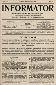 Informator : uniwersalny organ informacyjny. 1907, nr 17