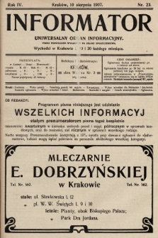 Informator : uniwersalny organ informacyjny. 1907, nr 23
