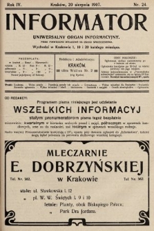 Informator : uniwersalny organ informacyjny. 1907, nr 24