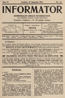 Informator : uniwersalny organ informacyjny. 1907, nr 32