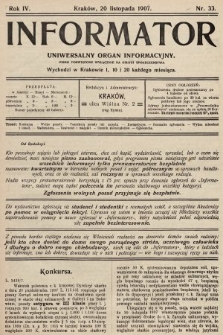 Informator : uniwersalny organ informacyjny. 1907, nr 33