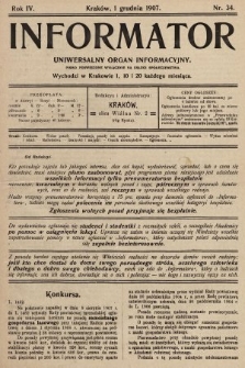 Informator : uniwersalny organ informacyjny. 1907, nr 34