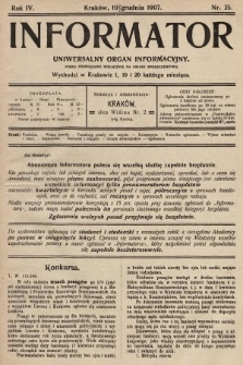 Informator : uniwersalny organ informacyjny. 1907, nr 35