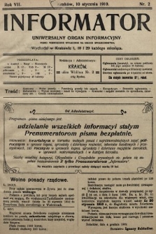 Informator : uniwersalny organ informacyjny. 1910, nr 2