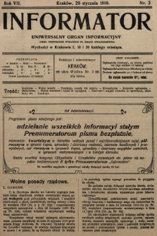 Informator : uniwersalny organ informacyjny. 1910, nr 3