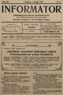 Informator : uniwersalny organ informacyjny. 1910, nr 4