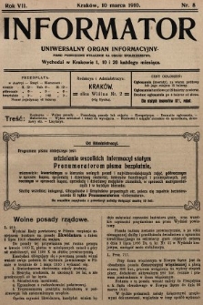 Informator : uniwersalny organ informacyjny. 1910, nr 8