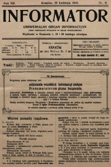 Informator : uniwersalny organ informacyjny. 1910, nr 11