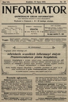 Informator : uniwersalny organ informacyjny. 1910, nr 20
