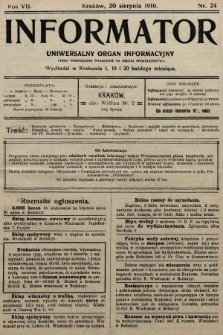 Informator : uniwersalny organ informacyjny. 1910, nr 24