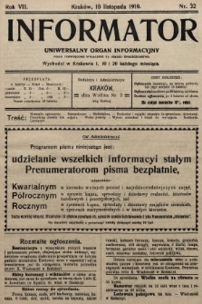 Informator : uniwersalny organ informacyjny. 1910, nr 32