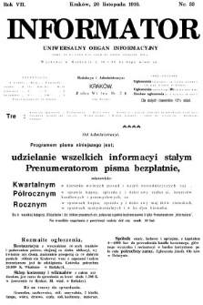 Informator : uniwersalny organ informacyjny. 1910, nr 33