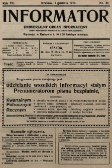 Informator : uniwersalny organ informacyjny. 1910, nr 34