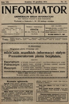 Informator : uniwersalny organ informacyjny. 1910, nr 35