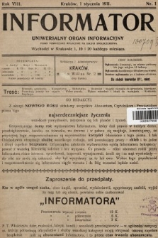 Informator : uniwersalny organ informacyjny. 1911, nr 1