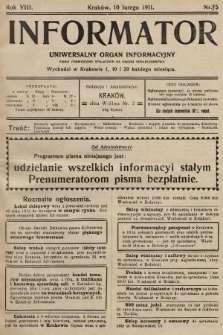 Informator : uniwersalny organ informacyjny. 1911, nr 5