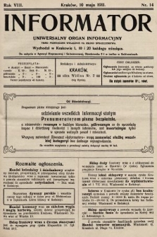 Informator : uniwersalny organ informacyjny. 1911, nr 14