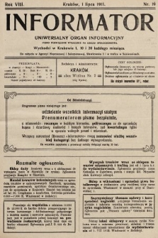 Informator : uniwersalny organ informacyjny. 1911, nr 19
