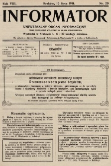 Informator : uniwersalny organ informacyjny. 1911, nr 20