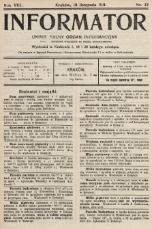 Informator : uniwersalny organ informacyjny. 1911, nr 32