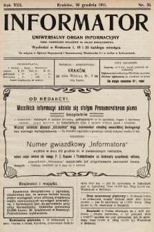 Informator : uniwersalny organ informacyjny. 1911, nr 35