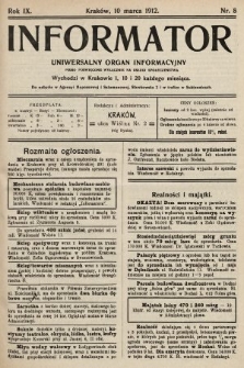 Informator : uniwersalny organ informacyjny. 1912, nr 8