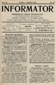 Informator : uniwersalny organ informacyjny. 1912, nr 10