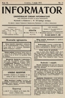 Informator : uniwersalny organ informacyjny. 1912, nr 13