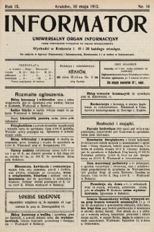 Informator : uniwersalny organ informacyjny. 1912, nr 14