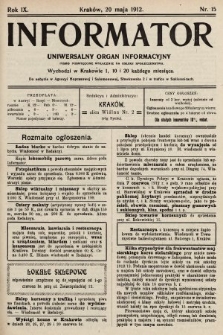Informator : uniwersalny organ informacyjny. 1912, nr 15