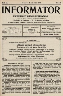 Informator : uniwersalny organ informacyjny. 1912, nr 16