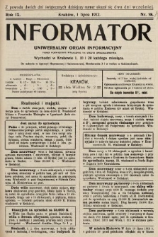 Informator : uniwersalny organ informacyjny. 1912, nr 19