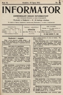 Informator : uniwersalny organ informacyjny. 1912, nr 20