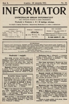 Informator : uniwersalny organ informacyjny. 1912, nr 24