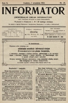 Informator : uniwersalny organ informacyjny. 1912, nr 25