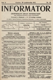 Informator : uniwersalny organ informacyjny. 1912, nr 30